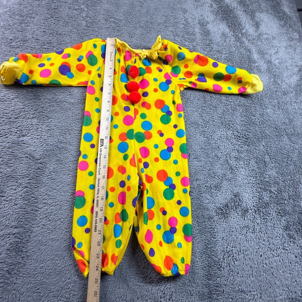 Rubie's Toddler Clown Costume Yellow Polka Dot One Piece Jumpsuit 1-2T USA - Picture 5 of 5